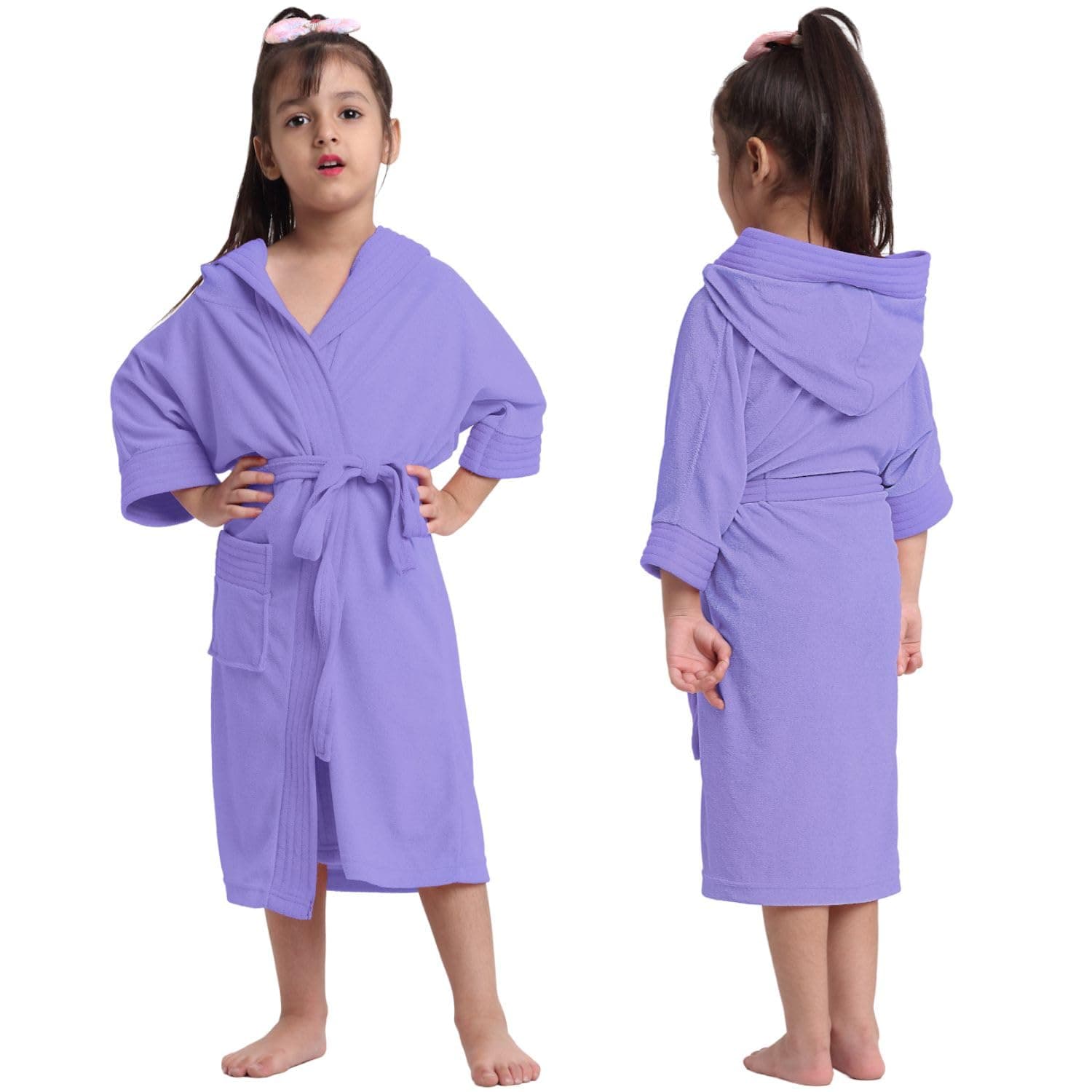 CREEVA Premium Unisex Kids Hooded Bathrobe – Soft, Absorbent & Comfortable with Pocket and Adjustable Belt