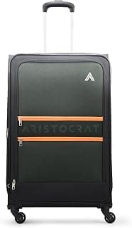 Aristocrat Polyester Apache 4W Strolly (H) Lg Black Softshell Inline Luggage Suitcase Bag (Black, Large), H-79 Centimeters