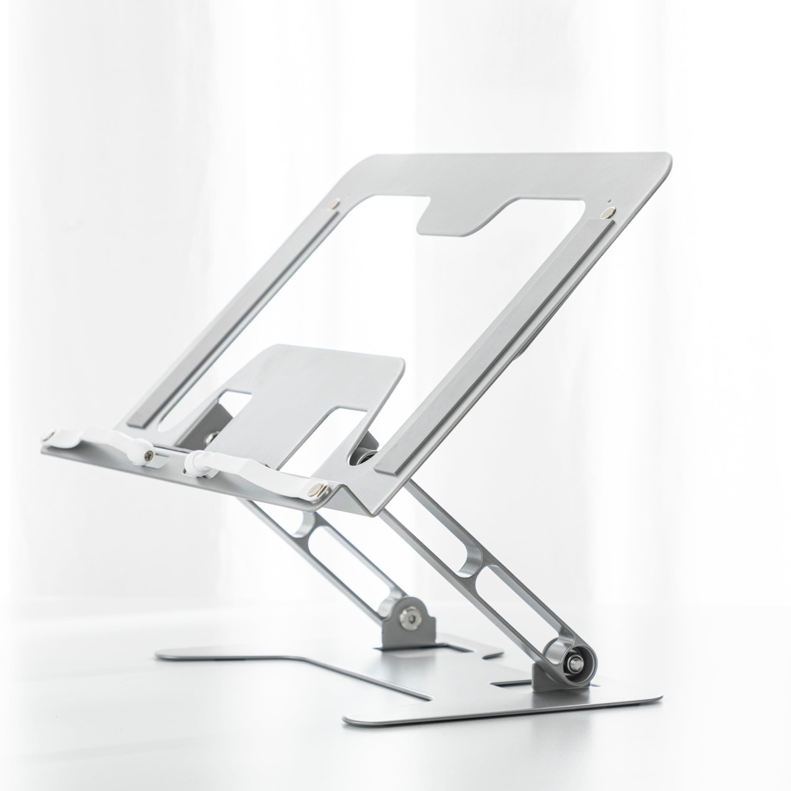 Volo Book Stand Holder - Portable Metal Desktop Adjustable Foldable Cookbook Holder,Recipe Book Holder,Textbook Stand,Music Stand,Book Stands & Holders for Reading (Grey (Heavy Duty))