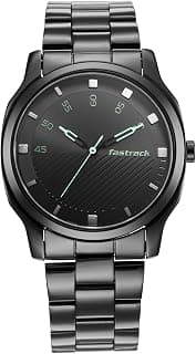 Fastrack Fastrack Men Stunners Quartz Analog Black Dial Black Stainless Steel Strap Watch for Guys - NT3255NM02