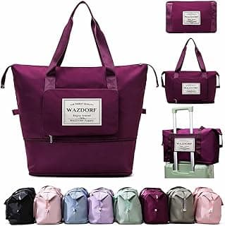 Wazdorf Nylon 41 Liter Expandable Travel Bags for Women, Duffle Bags for Women Luggage, Foldable Vanity Traveling Bag, Waterproof Hand Bag for Ladies Personal Items