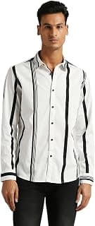 Pepe Jeans Men's Casual Shirt | Striped Shirt for Men| Regular Fit | Vertical Stripes | Full Sleeve | Available in Plus Size