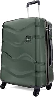 Safari Genius Fortis 77cm Large Size Check-in Trolley Bag Hard Case Polycarbonate, 4 Spinner Wheels, 360 Degree Wheeling Luggage, Travel Bag, Suitcase for Travel, Trolley Bags for Travel, Green