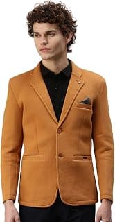 SHOWOFFFF Men Solid Single Breasted Casual Blazer | Notched Lapel Full Sleeves Cotton Blazer for Mens | Slim Fit Regular Length Blazer for Men's