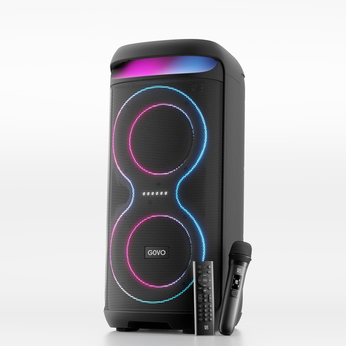 Newly Launched GOVO Goloud 660 with 120W Party Speaker with Wireless Mic, Up to 6 hrs Playtime, TWS Mode, Bluetooth v5.4, AUX Port, & USB (Platinum Black)