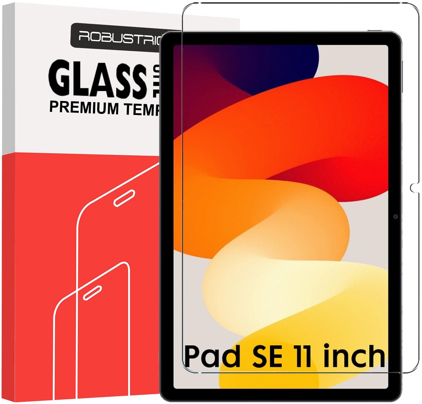 Robustrion Tempered Glass for Redmi Pad SE 11 inch Screen Protector, 1 Pack | Screen Protector Guard for Redmi Pad SE 11" Anti-Scratch & Smudge Proof Premium Tempered Glass