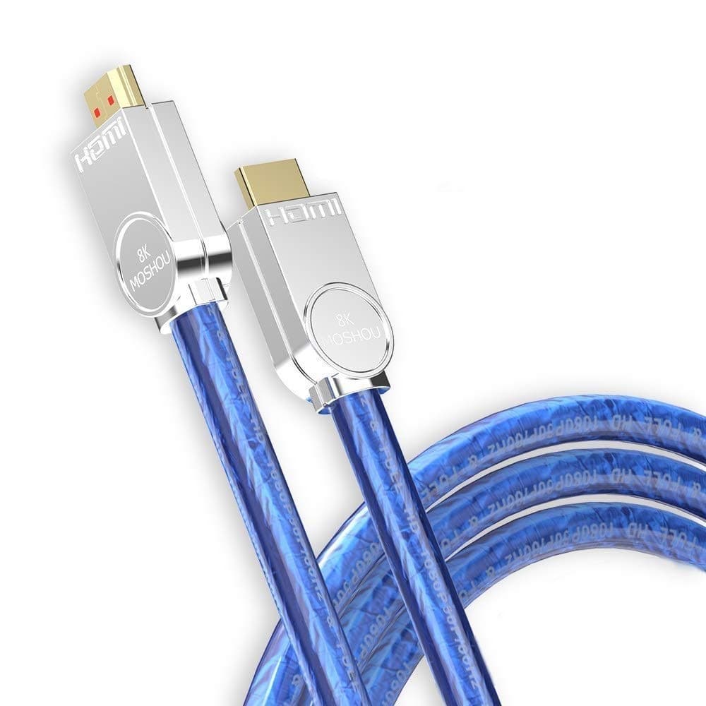 Oboe Moshou 8K TV HDMI Cord Ultra High Speed HDMI 2.1 Cable Support 8K@60Hz, 4K@120Hz, 48Gbps-Ethernet, eARC, Dolby Atmos Vision HDR10 4.4.4 Chroma, HDCP2.2, Up to 7680-by-4320 Resolution (1.0 M)
