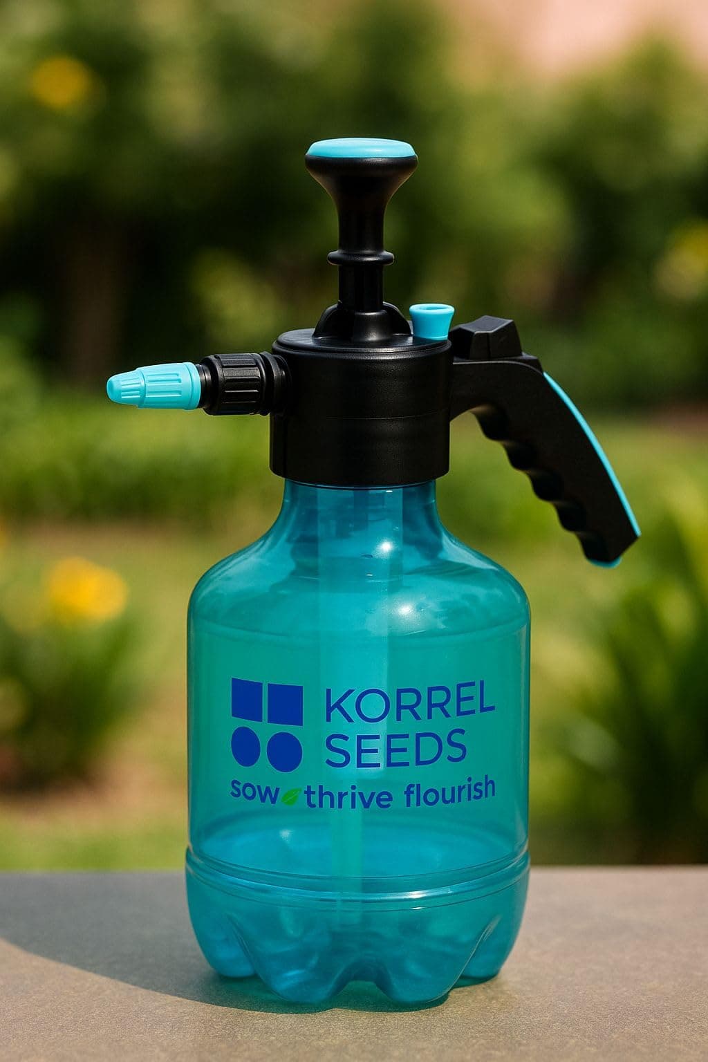 Korrel Seeds 3 Liter Heavy Duty Pressure Sprayer Pump | Adjustable Nozzle & Safety Pressure Release Valve | Transparent Design for Water Level | Ideal for Garden, Home, and Sanitizing (3 LTR Blue)