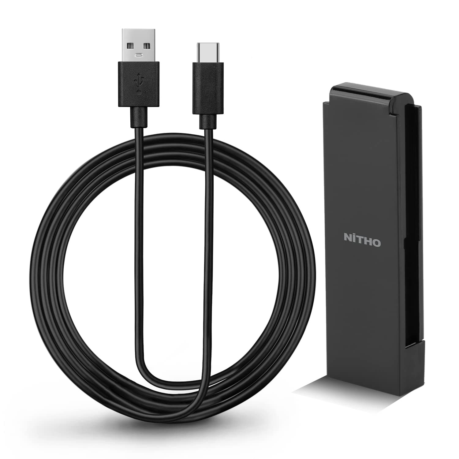NiTHO SWITCH JOY-CON CHARGE & PLAY CABLE 4m, Charging Grip Compatible with Nintendo Switch Joy Con controller Black Handle with USB-C cable