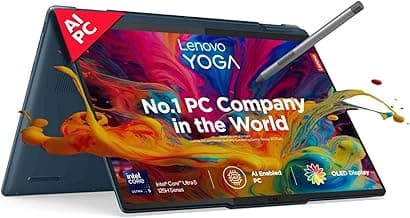 Lenovo Yoga 7 Intel Evo Core Ultra 5 125H Built-in AI 14"(35.5cm) WUXGA-OLED 400Nits 2-in-1 Laptop (16GB/1TB SSD/Win 11/Office Home 2024/Digital Pen/3 Mon. Game Pass/Teal/1.5Kg), 83DJ00FXIN