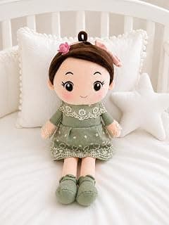 SCOOBA Girl Doll with Cute Green Frock 40cm Medium Height Stuffed Toy