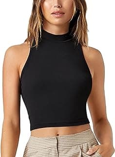 Aahwan Women's & Girls' Baby Pink Solid Ribbed Slim Fit Crop Tank Top