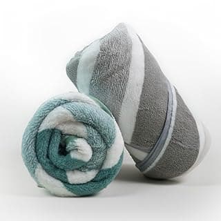 MAXOSHINE Hand Towel Set of 4-Super Soft Quick Dry Microfiber Face Towel for Women Men-Hanging Loop Napkins for Wash Basin Gym Sports Travel-40 x 60 cm (Green/Grey, Set of 2)
