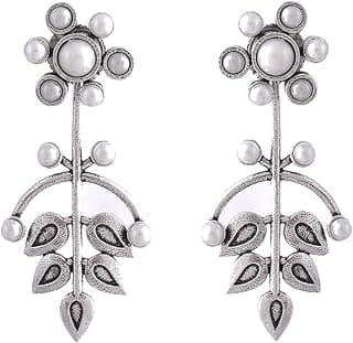 VOYLLA Fresh Fern Magnolia Drop Earring