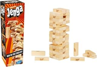 Hasbro Gaming Original Jenga Stacking Tower Game, Fun for Kids & Families, Birthday Gift Toys for Kids Ages 6+, for 1 or More Players