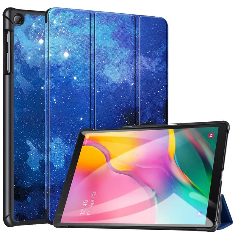 Robustrion Smart Trifold Hard Back Flip Stand Case for Samsung Tab A 10.1 Back Cover T510/T515 10.1 inch 2019 - Stars