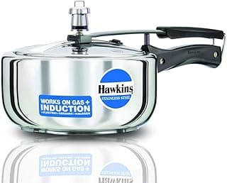Hawkins 3 Litre Inner Lid Pressure Cooker, Stainless Steel Cooker, Induction Cooker, Silver (HSS3W)