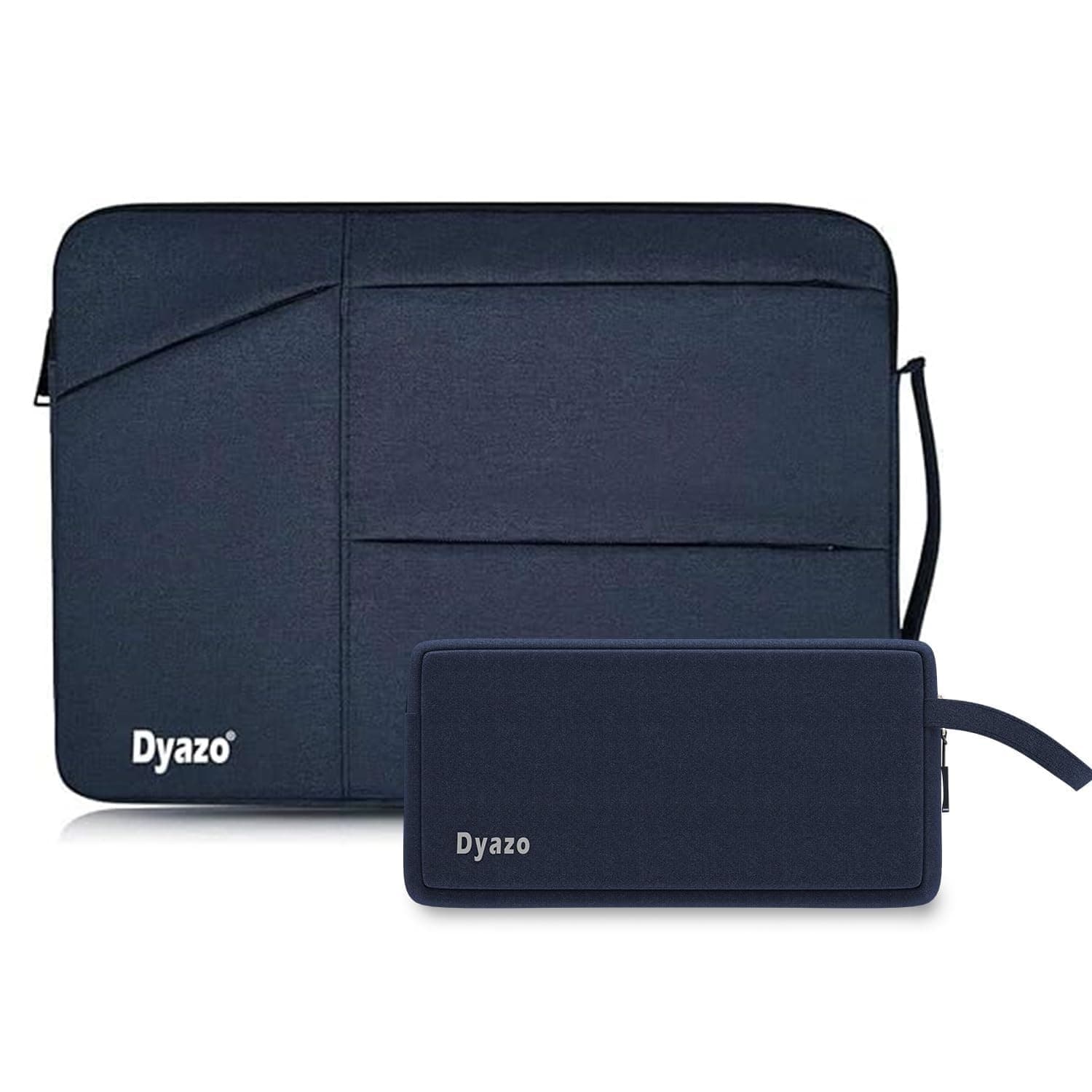 Dyazo 13-13.3 Inch Sleeve for Laptop with Charger Pouch | Three Front Pocket with Handle Cover Bag for MacBook Air/Pro 13.3 (M1/M2), HP Envy 13, Dell, Lenovo, Chromebook, Asus, Acer & More (Blue)