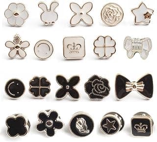 ARLICORPING 20Pcs Women Shirt Brooch Pearl No Sew Button Pins Instant Jeans Safety Pin