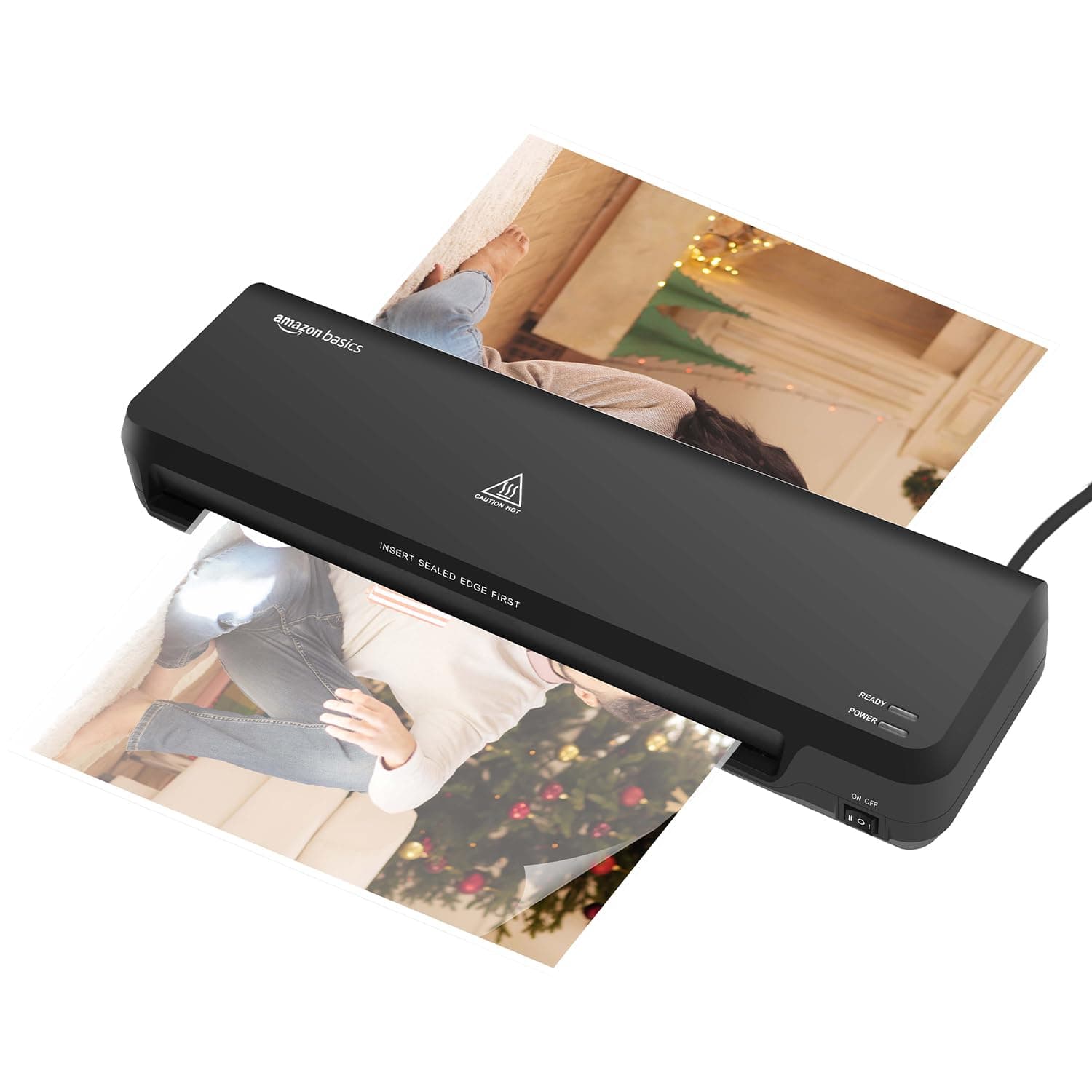 Amazon Basics Hot & Cold A3 Thermal Laminating Machine/Laminator A303 | Fast 2-Min Warm-Up | Slide-Push Button | Durable Thermostats | Dual Light Indicators | for Photos, IDs, Documents, Certificates