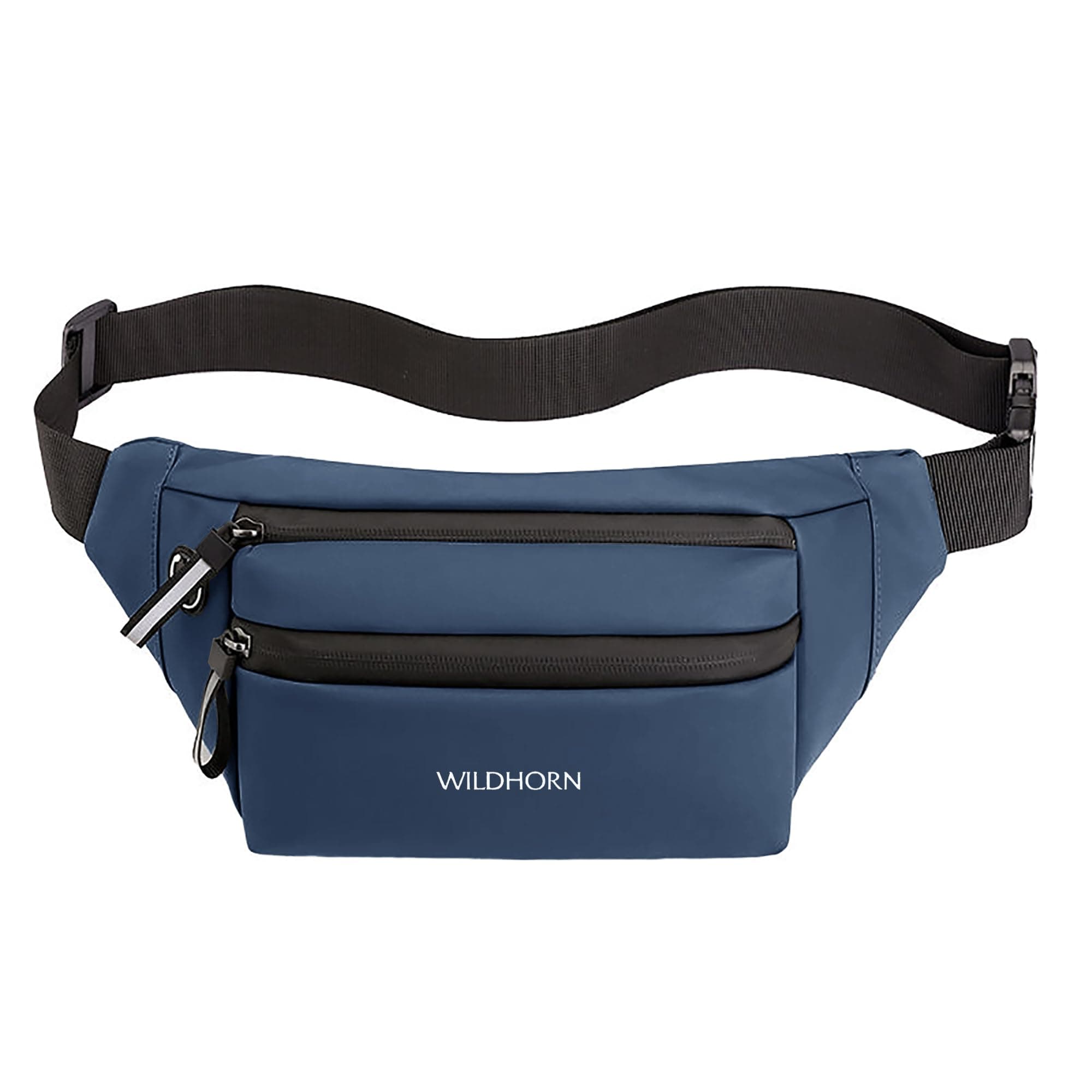 WILDHORN Waist Bag for Men & Women | Water-Resistant Crossbody Sling Fanny Pack with Dual Zipper Compartments & Adjustable Strap for Travel & Daily Use (Blue)