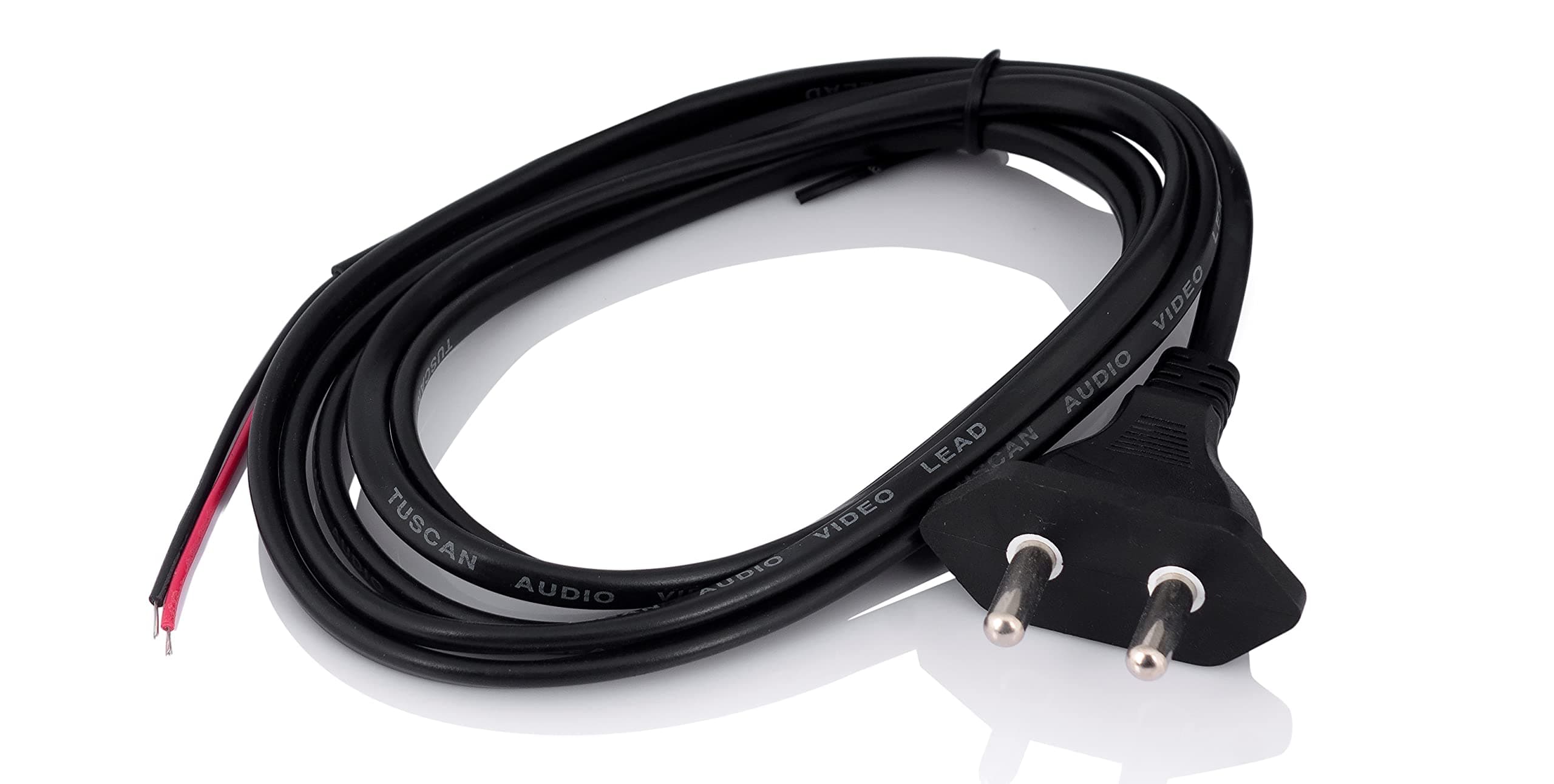 HI-PLASST 2-Pin Extension Cord (2 Yards) - AC Power Cable for Fan, Emergency Light, Mobile Charger, Printer, Computer, Decorative Lights | PVC Insulated Wire | Small Appliance Wire | 5A 250V