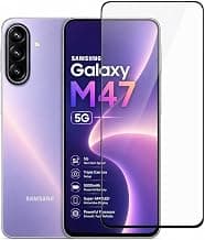 Military-Grade Tempered Glass Screen Protector Compatible with Samsung Galaxy M47 5G with Edge-to-Edge Coverage and Easy Self Installation Kit (Samsung Galaxy M47)