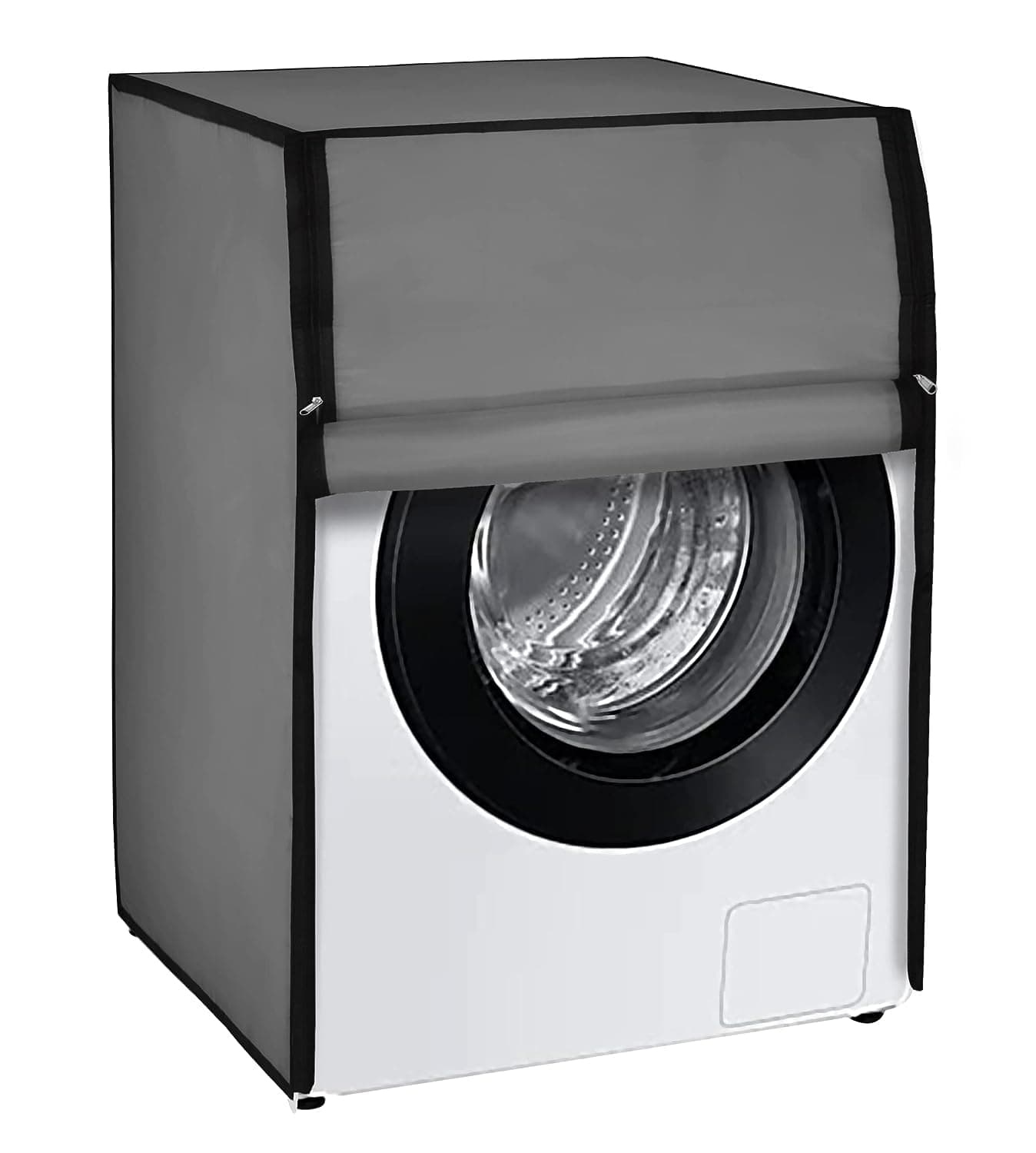 Amarud Waterproof Front Load Washing Machine Cover Polyester | Fits 6.5KG to 8KG, Size 59*59*86 CM Multi-Brand Compatible, Scratch-Resistant Heavy-Duty Protector (Gray)