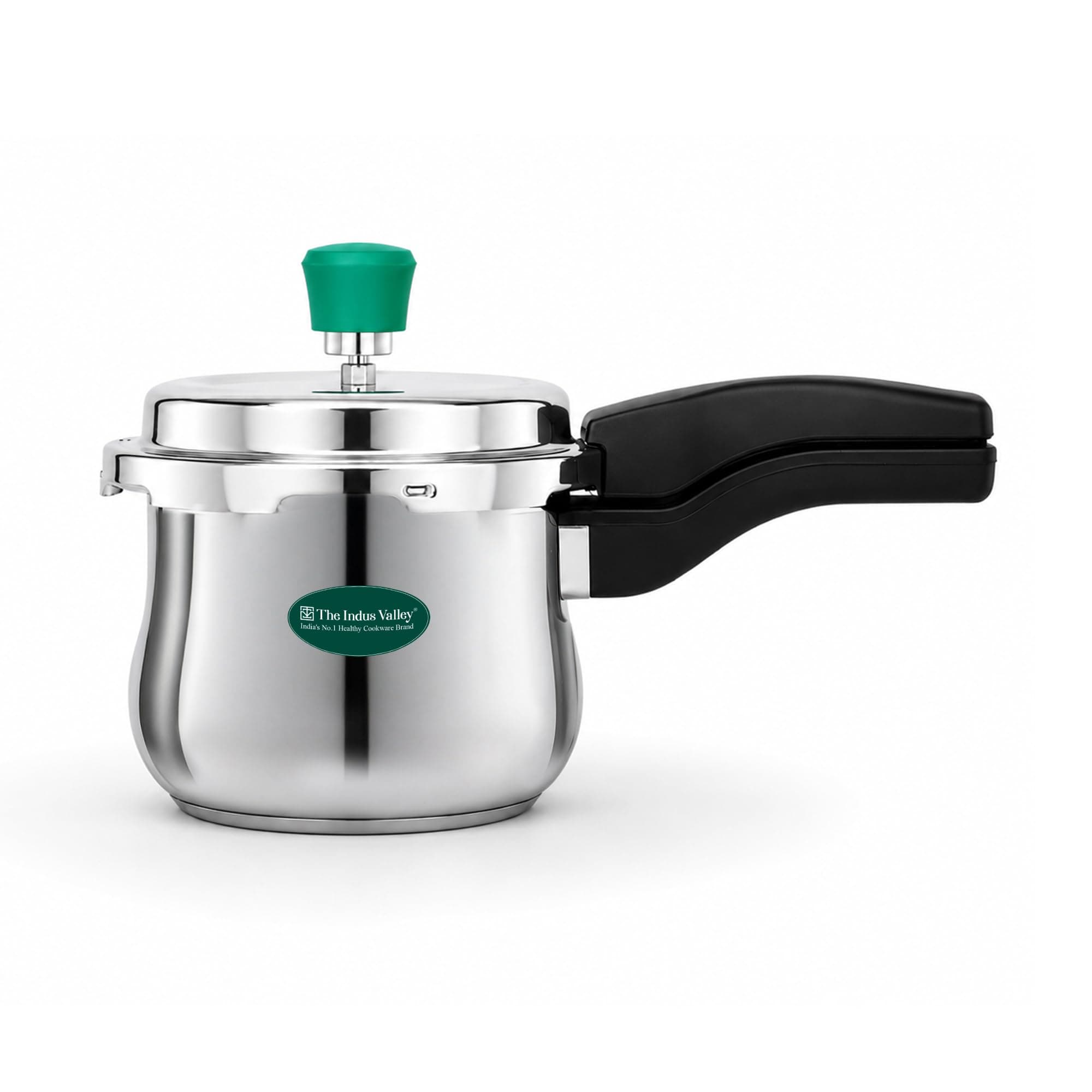 The Indus Valley Stainless Steel Outer Lid Handi Pressure Cooker 1.5 Litres | Outer Lid | Induction Friendly | ISI-Certified, 100% Toxin-Free, Naturally Non-Stick, 3 Y Warranty