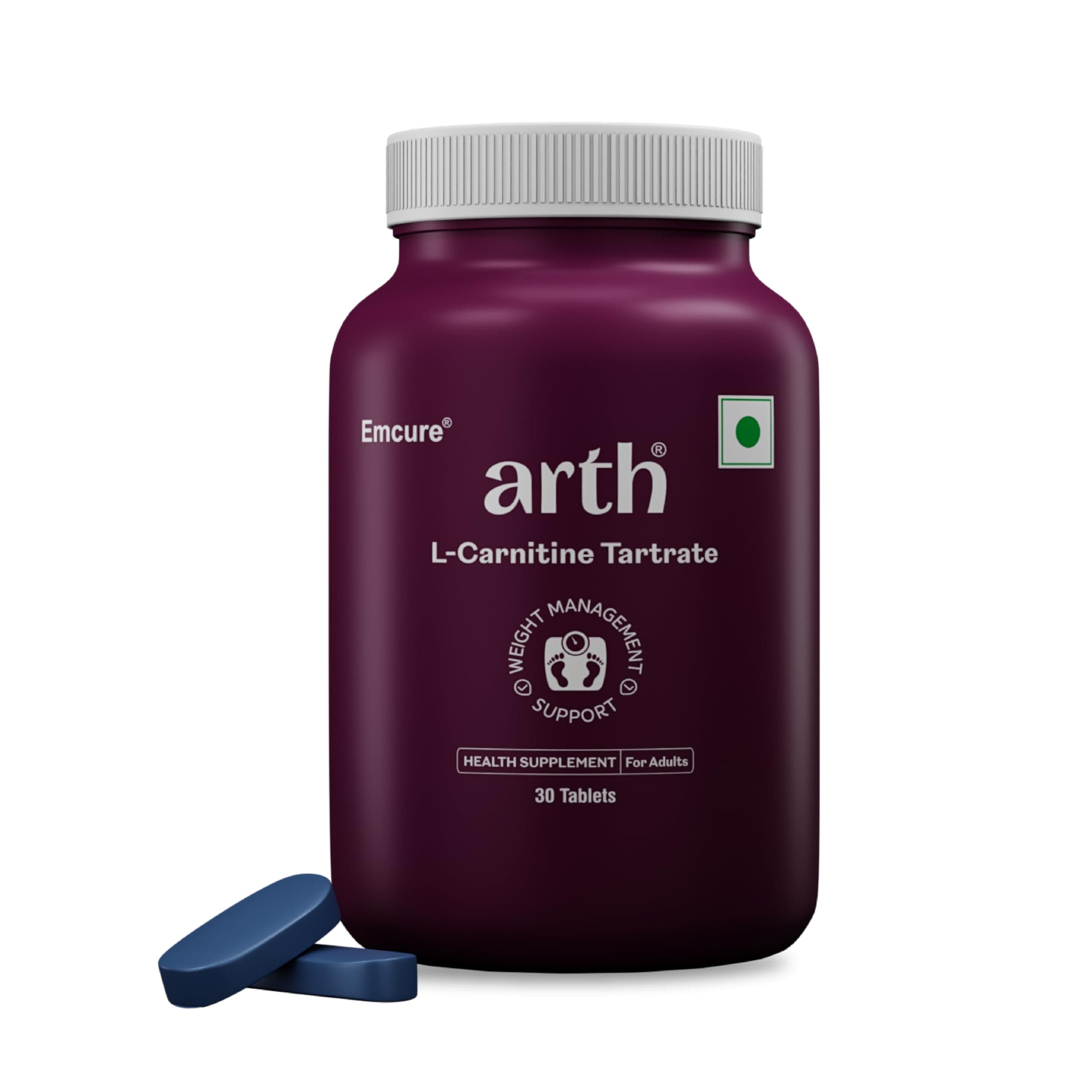 Arth Weight Management | Weight Management Supplement with L-Carnitine Tartrate 1500 mg | Metabolism Booster | Emcure Pharmaceuticals Ltd. | 30 Veg Weight Management Tablet for Men and Women