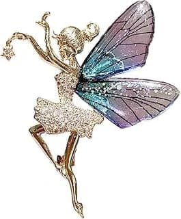 Buildcon Brooch Pin for Women, Winged Dancing Girl Brooch, Saree Brooch for Women and Brooches for Women, Fashion Accessory for Weddings and Office Wear