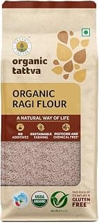 ORGANIC TATTVA Ragi Flour 500g | Nutritious Gluten Free Atta | Healthy Choice Ragi Atta for Rotis, Dosa, Porridge & Everyday Cooking