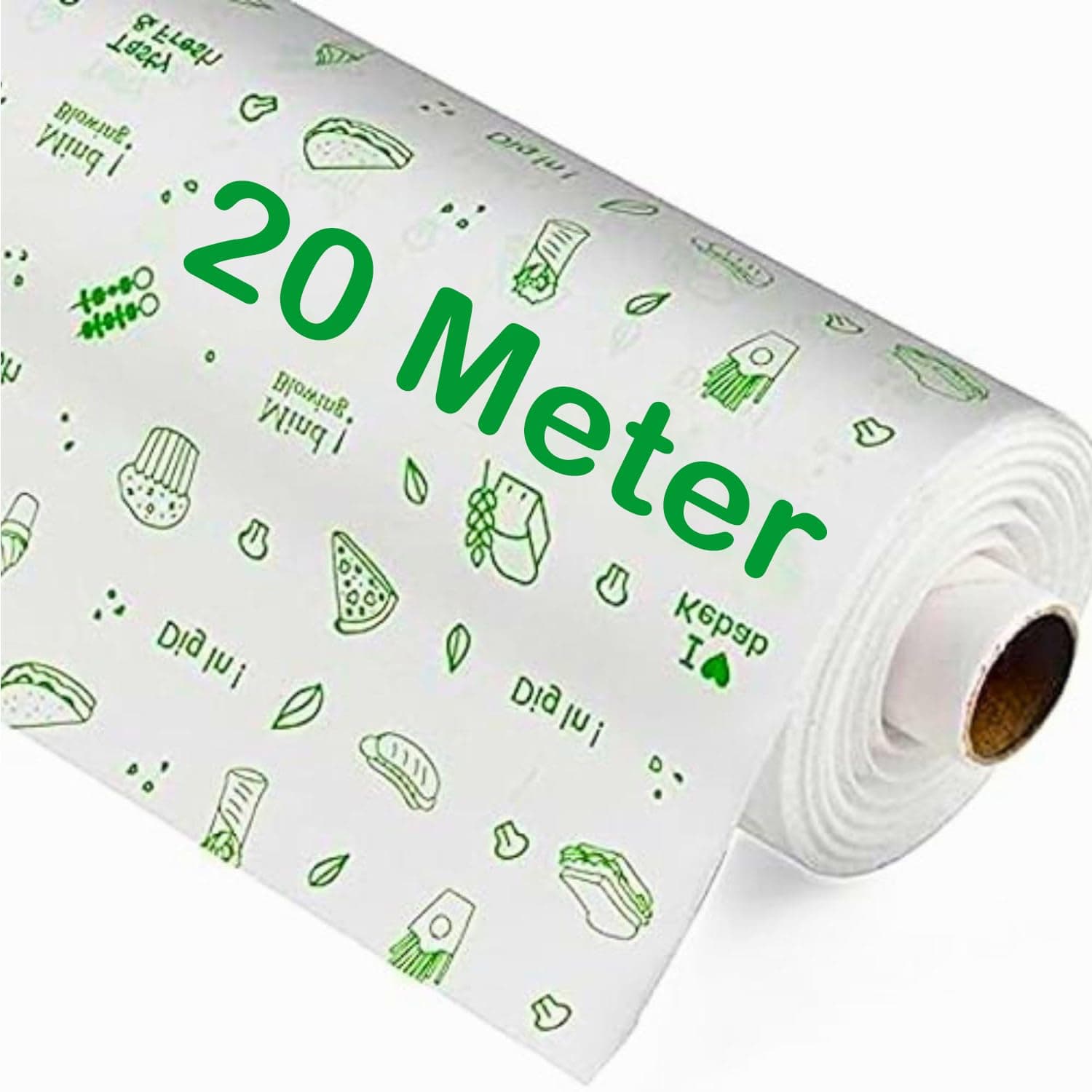 OFIXO Food Wrapping Paper Roll - Premium Non-Stick Butter Wrapping Paper, 20 Meter