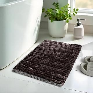 Wakefit Bath Mat | Set of 1 | 40x60cm | Highly Absorbent Bathroom Mat | Machine Washable | Popcorn - D. Brown
