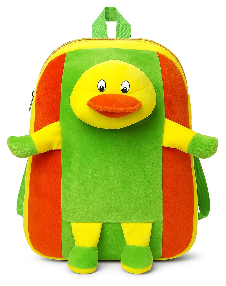 TYPIFY Velvet Kids Hanging Teddy Bag – Soft Touch & Washable | Nursery, Preschool & Picnic Backpack | School/Carry/Travelling Bag - 2 to 5 Age