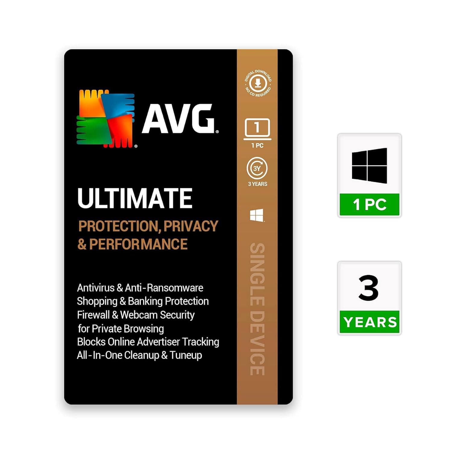 AVG Ultimate (Total Security Suite , PC Cleaner & AntiTracker) (1 PC | 3 Years) (Email Delivery in 2 hours- No CD)