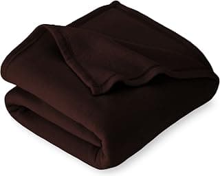 Amazon Brand - Umi 300 GSM AC Blanket Ultra Super Soft Special for Heavy Winter Plain Light Weight Polar Fleece Blanket for Double Bed (220 x 230 cm, Color - Coffee)