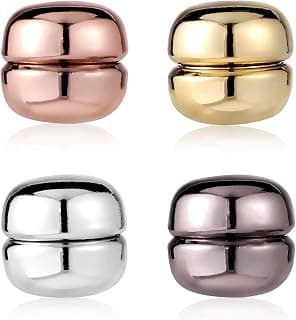 XIHIRCD 4pcs Hijab Magnetic Pins, Multi-Use Strong Hijab Magnets Pinless Brooch Round Style No-Snag Scarf Clasp for Women Clothes Shirts Scarves (Plating), Medium, Magnet, no gemstone
