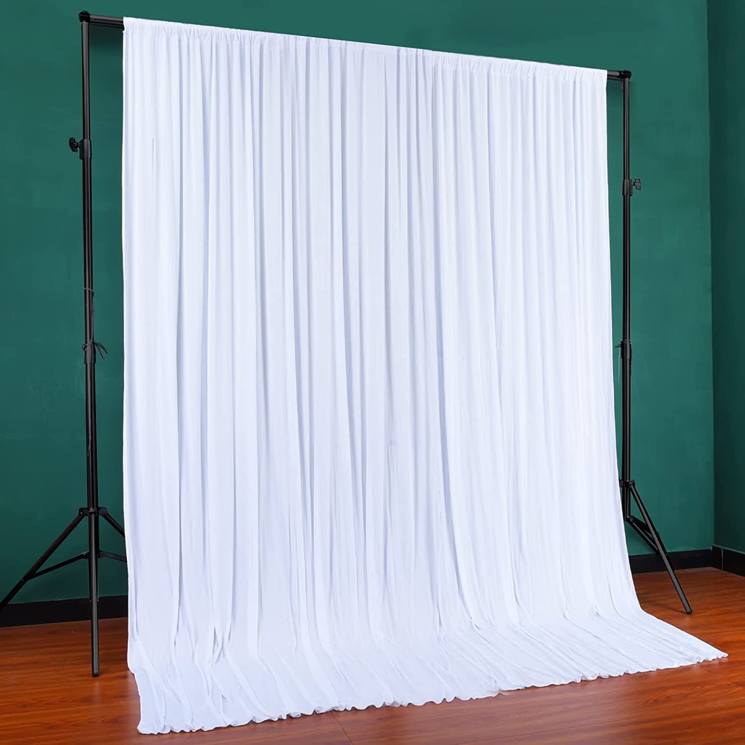 Boltove® White Wrinkle Free Decoration Backdrop Curtain Drapes White Backdrop Panels Background for Photography Wedding Parties Birthday Anniversary Function 4.5 x 12 Ft. | Set of 2 |