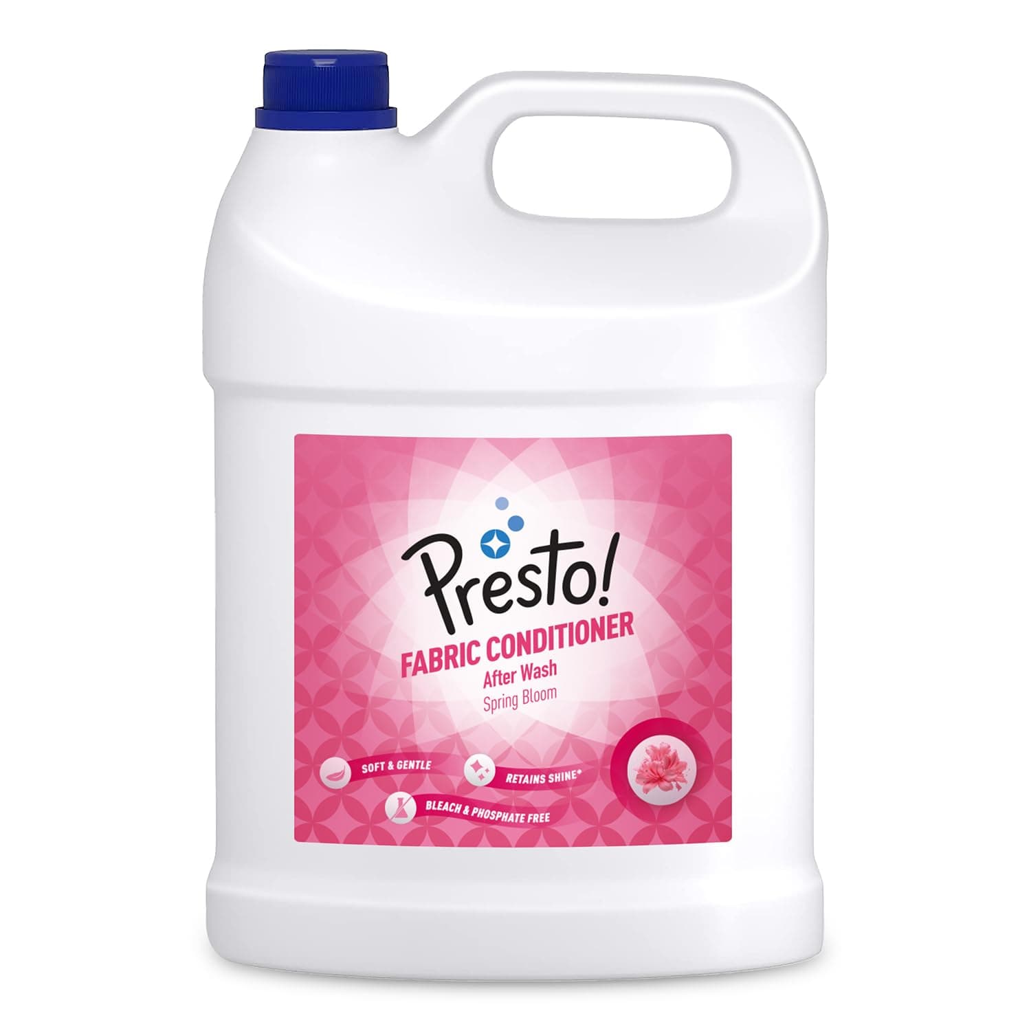 Amazon Brand - Presto! Spring Bloom Fabric Conditioner Liquid | 5 Litre Jar | Refreshing, Pleasant Fragrance | Color Safe | Soft And Gentle On Clothes | Bleach-Free And Phosphate-Free