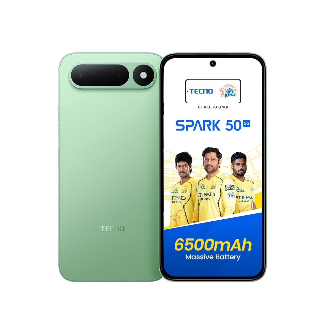 Spark 50 5G (Mint Green, 6GB+128GB) | 6500mAh Battery + 45W Fast Charger | Upto 18GB* RAM | MIL-STD 810H Protection | Fastest 8X Network Speed* with URSP | 120Hz Smooth Display | AI Flash Snap