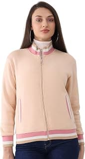 Monte Carlo Women’s Regular Fit Sweatshirt | Solid Pattern | Mock Neck | Full Sleeves | Zip Closure | Stylish Warm Winter Wear Sweatshirt for Women