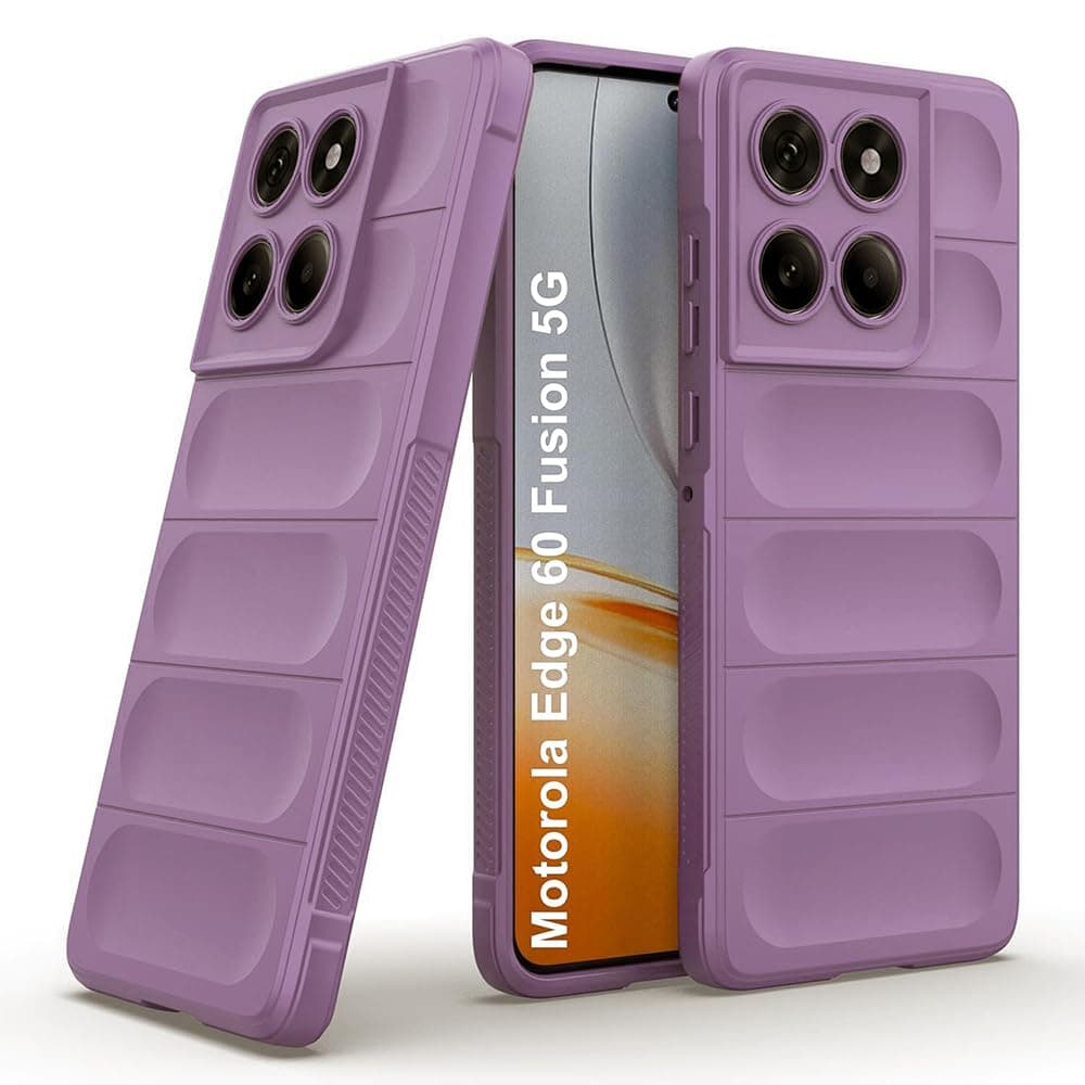 Amazon Brand-Solimo Mobile Cover | Full Camera Protection | Liquid Silicon Case | Flexible Bumper Case for Motorola Moto Edge 60 5G / Edge 60 Fusion 5G (Purple)