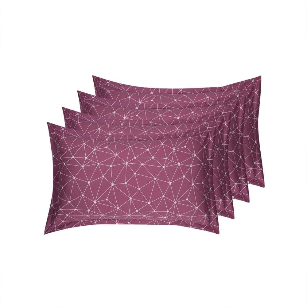 Wakefit 100% Cotton Pillow Cover Set of 4 | 200 TC Soft & Breathable Pillow Cases | Standard Size 18 x 27 Inch | Skin Friendly, Durable & Gentle Machine Washable | Paula