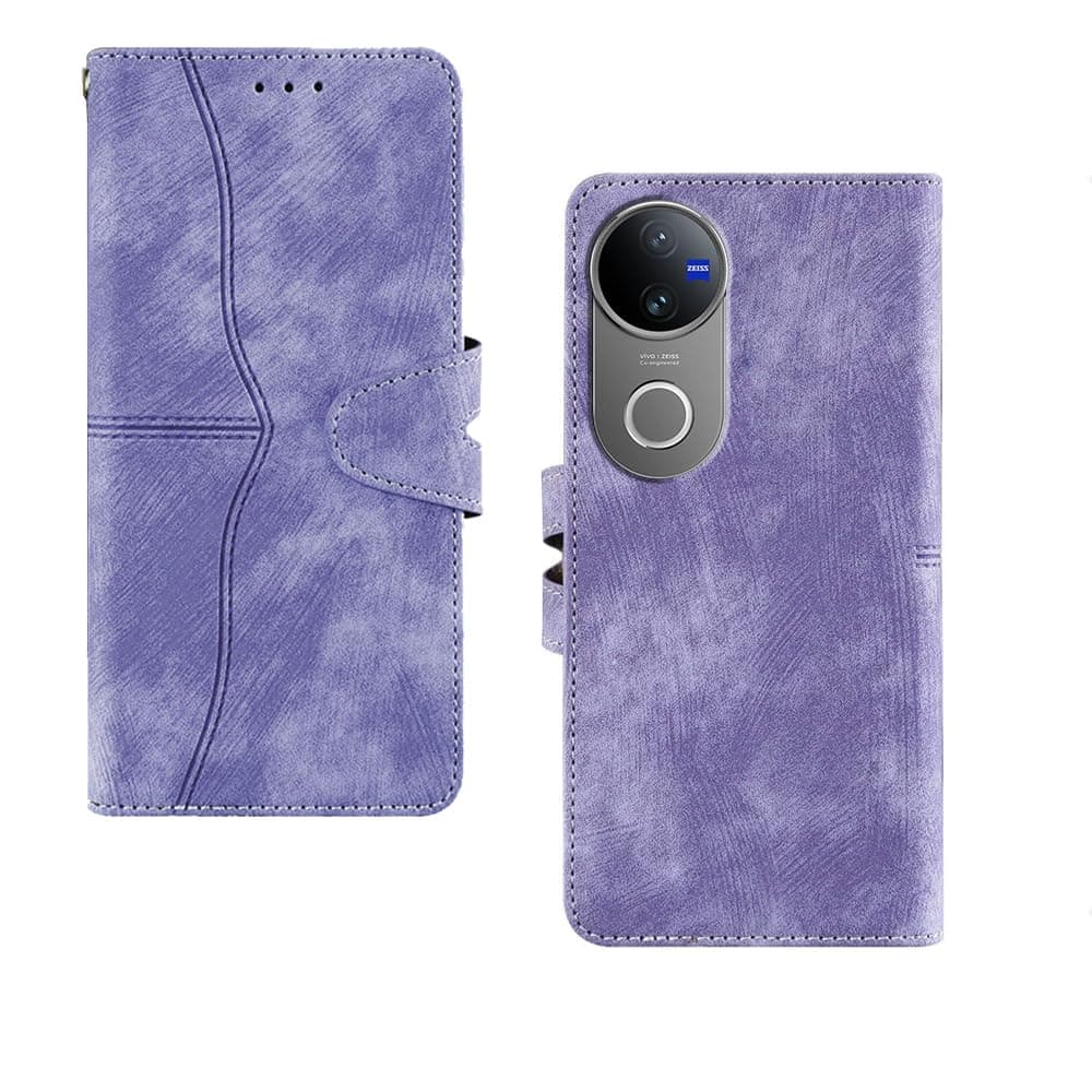 amazon basics Vivo V50 5G Flip Cover | Card Pockets Wallet & Stand | Flip Cover for Vivo V50 5G (Purple)