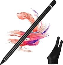 Aluminium Active Stylus Pens for Touch Screens, Digital Stylish Pen Pencil Rechargeable Compatible with Most Capacitive Touch Screens, Tablets, Black