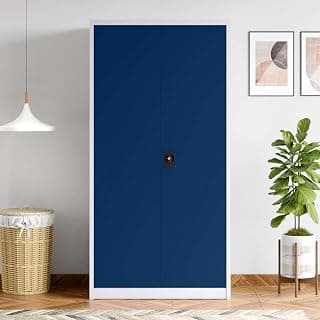 Interio by Godrej Almirah Vurv 2-Door Steel Locker Unit Almirah, Cupboard for Clothes (Sapphire Blue), 1-Year Warranty, 1 Locker, 3 Shelves