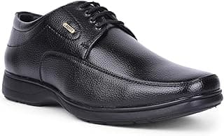 Liberty Fortune HOL-131E Men’s Formal Derby Shoes - Black, Brown - Synthetic Leather Lace-Up with Cushioned Footbed - Stylish Office Footwear - Comfortable and Lightweight