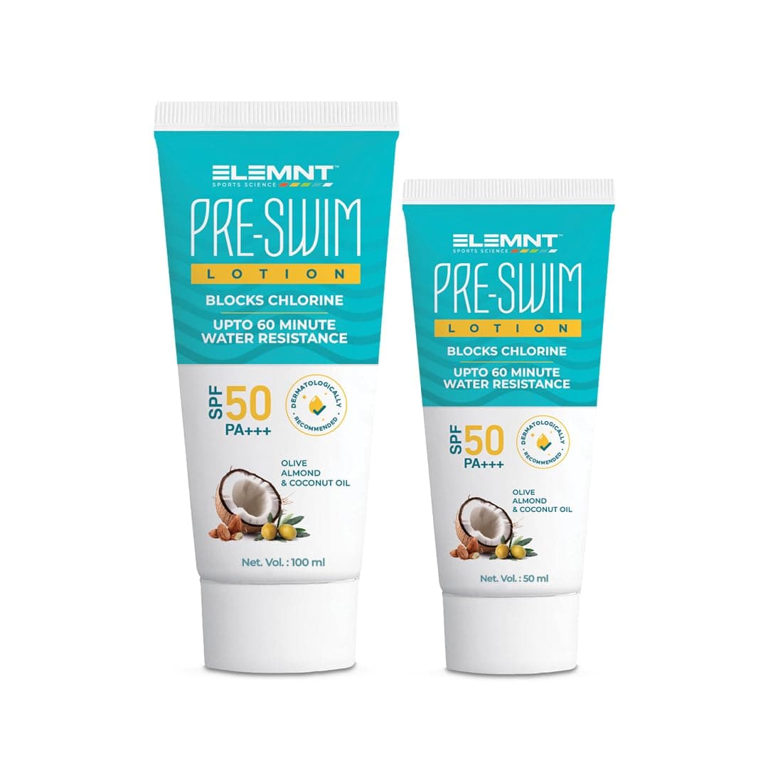 Elemnt Pre Swim Body Lotion for Kids & Adults | Chlorine Protection, Anti-tan Body Lotion, Protection from Sea Water Impurities & Pool Chemicals | Upto 60 mins of Water Resistance | 150 ML (Pack of 2)