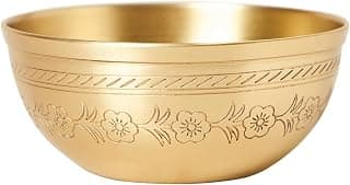 Chumbak Rani Bagh Brass Bowl, 250ml Gold Palace Memoirs Collection, Serving Bowl for Dining Snacks Festive Hosting, Handcrafted Festive Gift & Home Décor